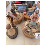 4 Anri musical boxes (some wound tight)