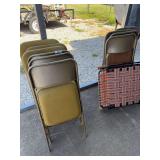 10 folding card chairs , webbed lawn chair