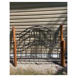 Wood and metal queen size bed head and foot boards, no side rails