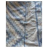Tub with a quilt 102” x 118” blues. Full size comforter