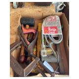 C clamps, plane, cord, mallets