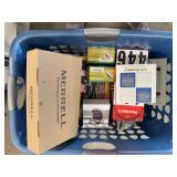 Basket of games, poker chips, card games,small puzzles. , uno and other games