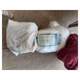 Full size blow up mattress, velour blanket, king size bed pillows, 2 pillows with palm trees