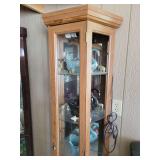 Curio Cabinet w/light, Mirror-crack (Excluding Contents)