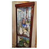 Corner Curio Cabinet  w/mirror, glass shelves (Excluding Contents)