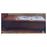 Bench with removable top (some wear), magazine holder