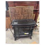 Electric heater (never been used) tv trays (some damaged)