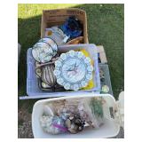 Large lot of shells, shell lamp, clock, wall scone. decor