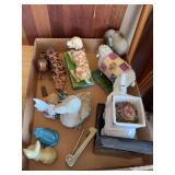 Jim Shore dog & sheep; animal figurines, elephant planter