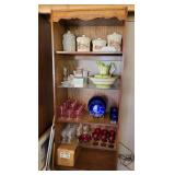 5-shelf Cabinet w/Glass and wood shelves (Excluding Contents)