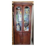 China Cabinet w/Glass Shelves, Lighted (Excluding Contents)