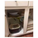 Cabinet of Tupperware and miscellaneous bowls