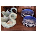 Swans, collector plates