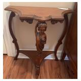 Vintage carved 3 leg table