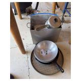 Cast iron skillet. Cooler insert, warmer, double boiler