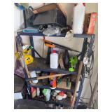 Metal shelf and contents