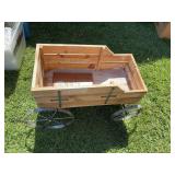 Wooden outdoor wagon and award board