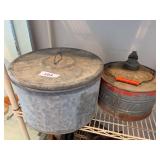 Galvanised gas can & container w/ lid