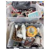 Phillips hand blender, baskets, collector plate, lighthouse, dish towels, nest wall mount,exerciser, misc