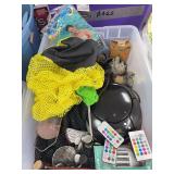 CD player, bird feeder, light socket bug zapper, floaters, mesh bags,