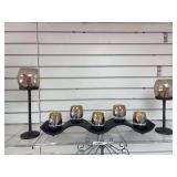 Center piece candle holder, pr of candle stick