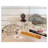 Rabbit Water Sprinkler, Bonded Marble Lincoln Bust, Privet, Candle Holders, Misc