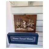 Alaska bear wall hanging, home sweet home sign