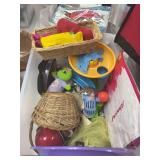 Ice skates, toys, bags, misc