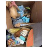 Figurines,cardboard deer, candles, misc
