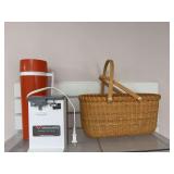Hamilton Beach can opener , thermos. Basket