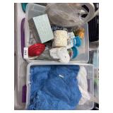 Rugs, kitchen utensils, angels, china bowls, misc