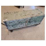Wood Toolbox on cart w/handle  32 x 16 x 10
