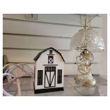 Cut Glass Lamp, Scentsationals Barn, Holiday Decor