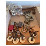 Vintage casters, locks, misc