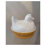 Avon hen on a nest
