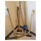 Axes, Rake, Poster Hole Digger, Pick
