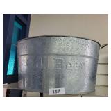 Galvanized "Cold Beer" Bucket