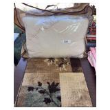 Organic cotton pillows, rug