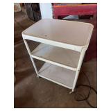 Metal rolling cart with electric cord