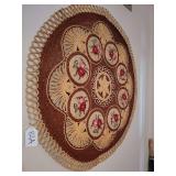 Needlepoint Placemat w/rattan 35" dia