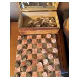 Marble chess and checkers game boards