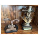 George Washington bust, eagle figure