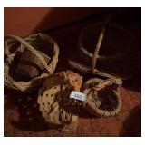 Baskets 1 made of wood  handle broken but has pieces