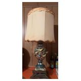 32” Italian Capodimonte style lamp with brass base