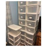 7 Sterlite 3 drawer carts and one small tote