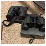 Sears 7x35mm binoculars in case and pair of Field 7” 122M/1000M 10x50WA
