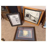 American Veterans poster, framed bridge framed drawing, soldier framed picture