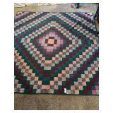 80”x 83” vintage quilt “Trip Around the World”