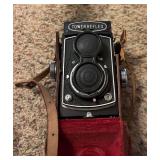 Polaroid SX -70 land camera from the 1070’s with case, Argus “The Brick” rangefinder 35mm in case , and vintage Tower Reflex Copal MXV camera in case