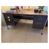 2 pedestal metal office desk with formica top